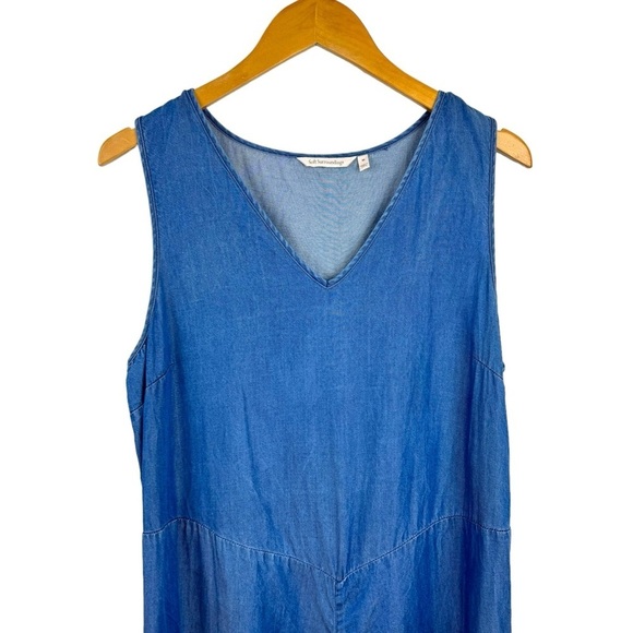 Soft Surroundings Romper Denim Blue Chambray Culottes Jumpsuit Women Size Medium - Picture 3 of 15